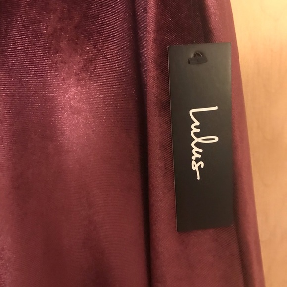 Maroon Velvet Dress - Picture 2 of 3